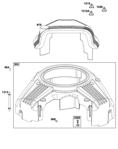 Blower Housing Group Diagram and Parts List for 61G977-0004-J1 400000 - 699999 Briggs and Stratton Engine